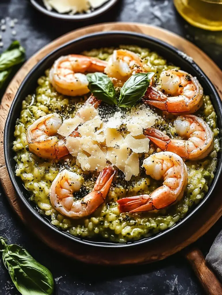 Pesto Shrimp and Parmesan Risotto